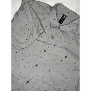 Mountain Hardwear Short Sleeve Button Up Shirt Gray Casual Men's XL  All Over‎